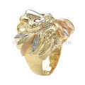 14K 10K 18K 925 Sterling Silver Brass Korea Style Tri Color Big Fashion Jewelry Animal Head Men′s Ring